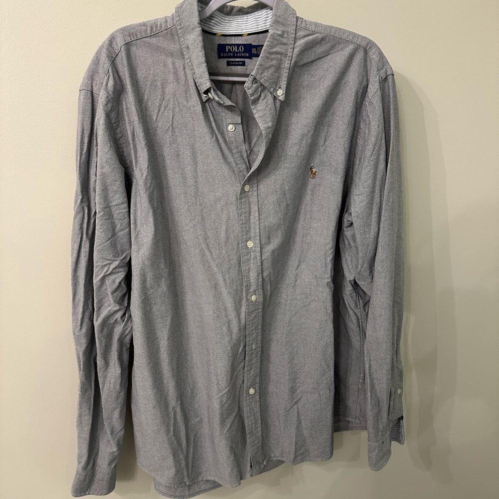 XXL Ralph Lauren Men's Gray Casual Button Down Shirt